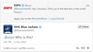 Blue Jackets Troll ESPN with an excellent tweet