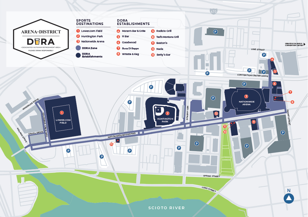 Arena District DORA Map
