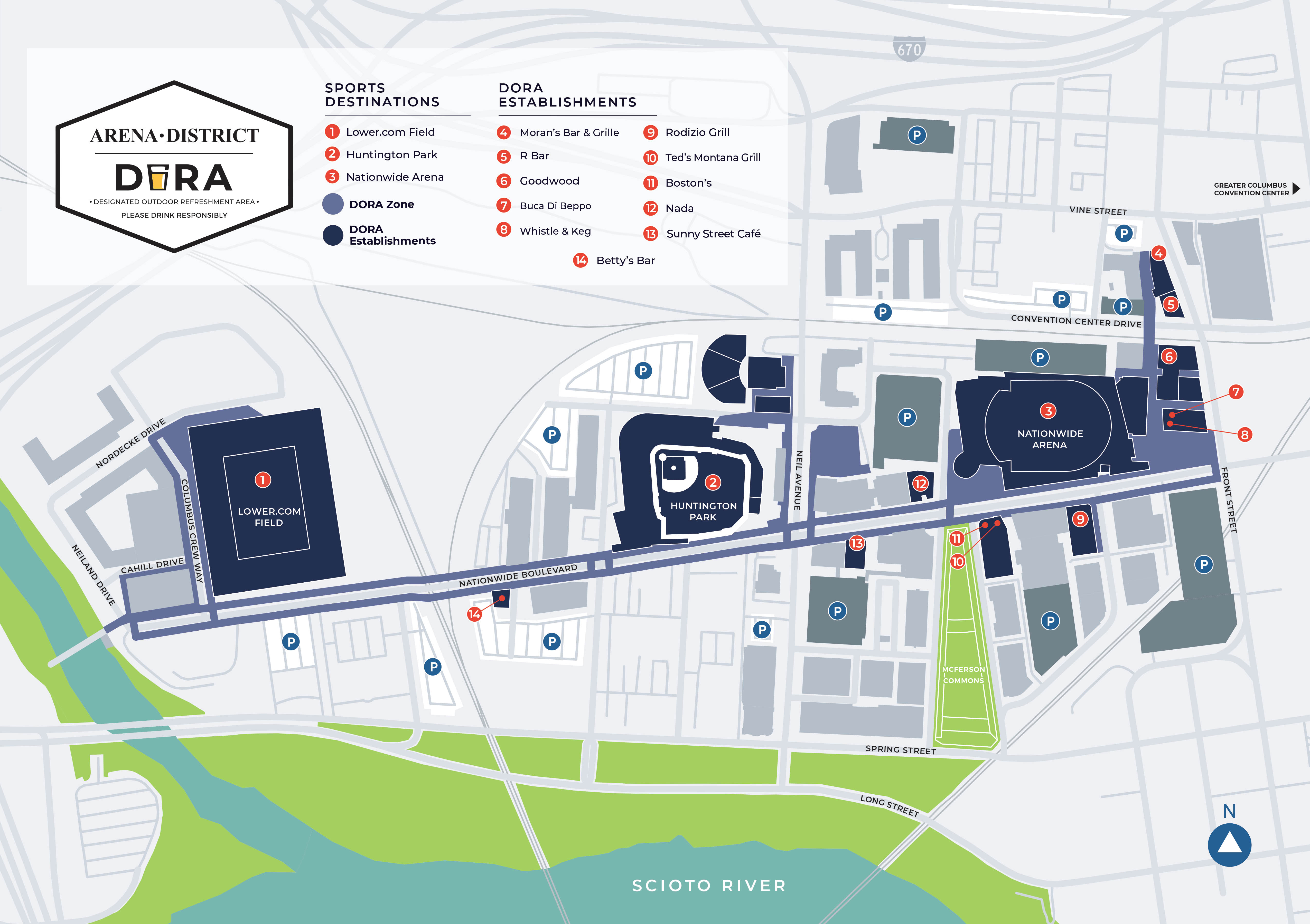 Arena District DORA Map