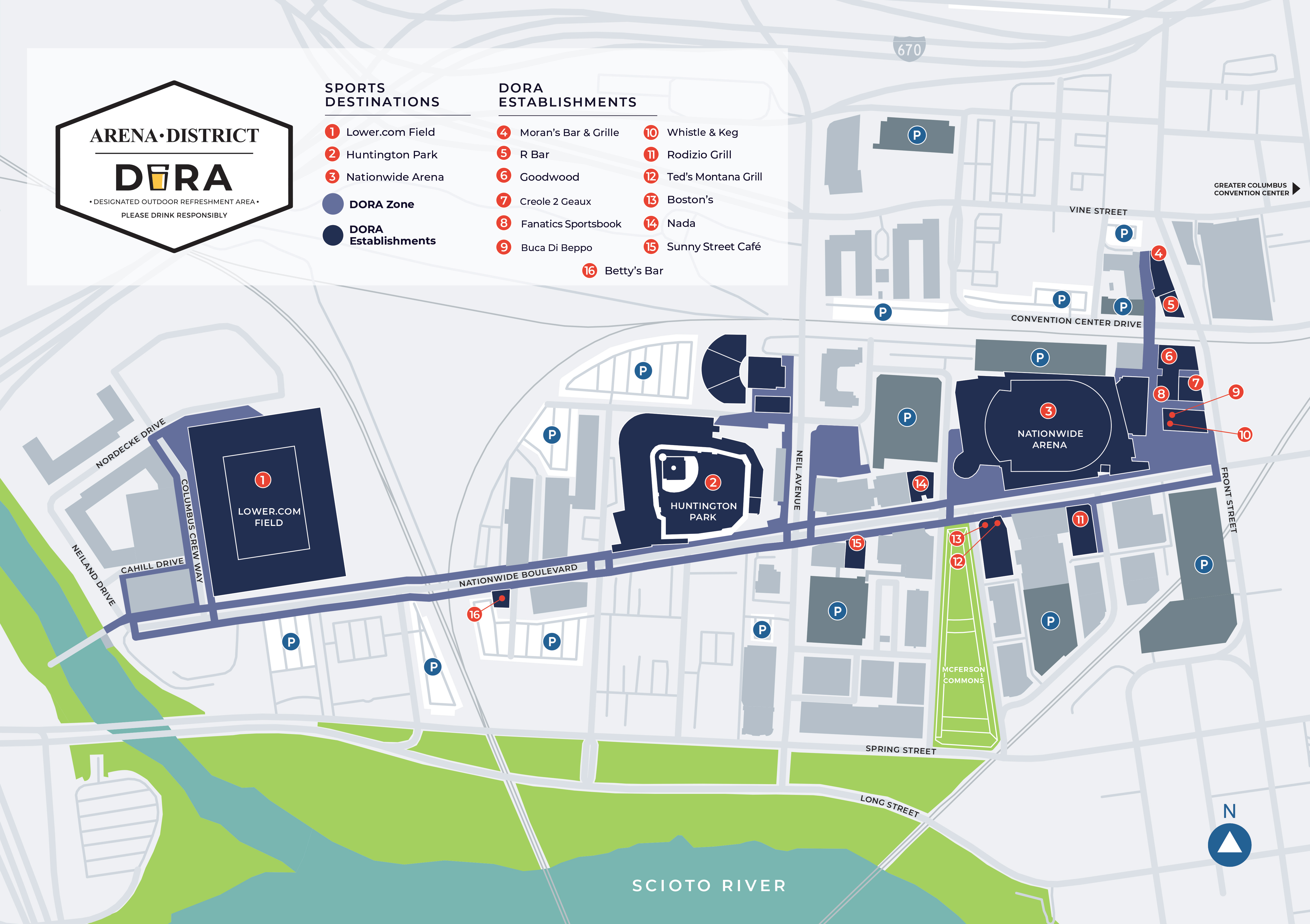 Arena District DORA Map